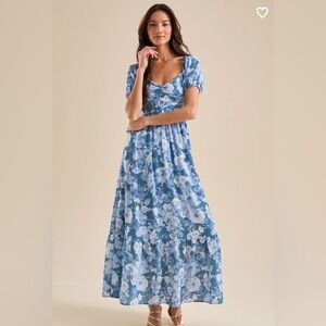 Altar'd State Blue Floral Maxi Dress